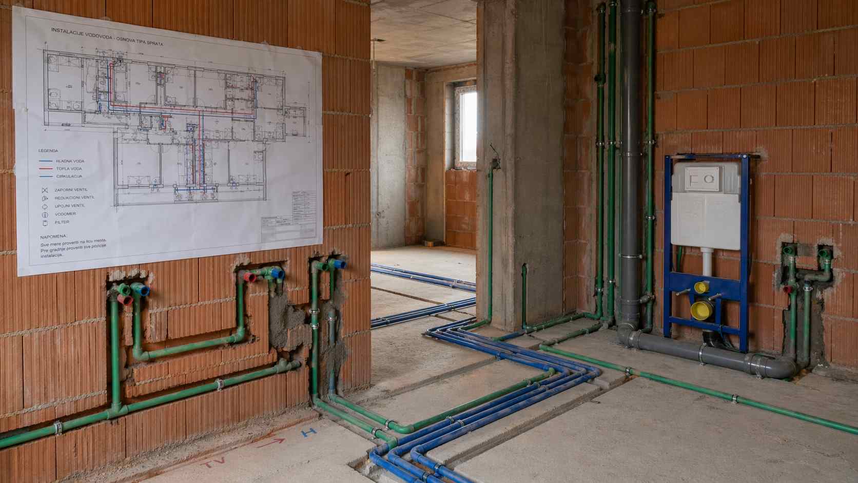 Postavljanje vodovodnih cvorova tokom radova